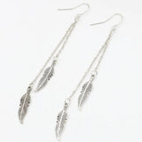Women Long Tassel Dangle Earrings Leaf Feather Drop Brincos Bijoux Boucle D'oreille Jewelry Earring