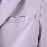 Purpdrank  Vintage Sexy Double-breasted Button Short Women Blazer High Waist Irregular Shorts Short Pants Long Sleeve Suits 2 Pieces Set