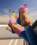 Purpdrank  Sandals with Glass Heels Shoes