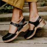 Purpdrank - Women Platform Sandals Summer Fashion Woman Shoes Wedge Sandals Closed Toe Studded Booties Zapatos De Mujer Sandalias Mid Heels