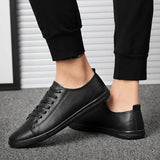 Purpdrank  Split Leather Men Casual Flats Vulcanized Shoes Classic Fashion Outdoor Man Walking Shoes Spring Summer Sneakers Tenis Masculino