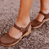 Purpdrank - Women Platform Sandals Summer Fashion Woman Shoes Wedge Sandals Closed Toe Studded Booties Zapatos De Mujer Sandalias Mid Heels