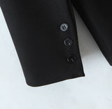 Purpdrank  Spring Autumn Free style one Button Oversized Blazer Boyfriend Vintage Women Mid Long Suit Loose Female Coat Black