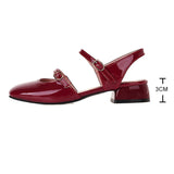 Purpdrank - Mary Jane Flats Vintage Square Toe Buckle Band Women Casual Loafers Flat Shoes Woman Ballerina Slip On Shallow Solid Moccasins