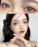 Purpdrank  NANA green contact lens dark unique Coloured Contact Lenses for Eyes Cosmetic big pupil Degree 2pcs/pair prescription