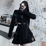 Purpdrank - Spring Harajuku Streetwear Two-Piece Skirt Spring Oversize 4XL Punk Chain Ribbon Skirts Women 2 Piece Suit For Female
