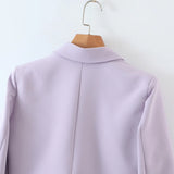 Purpdrank  Vintage Sexy Double-breasted Button Short Women Blazer High Waist Irregular Shorts Short Pants Long Sleeve Suits 2 Pieces Set