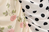 Purpdrank  Sexy Polka Dot Stitching Floral Print Splice Ruffles Summer Spaghetti Strap Dress Ruched Lacing up Mini Short Party Dresses