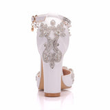 Purpdrank - Wedding Shoes Bride Pumps Christmas Day Evening Party Luxury Square High Heels  Woman Sandals