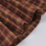 Purpdrank  Sweet Style Red Plaid Shirt Dress A-line Button Up Long Sleeve Pleated Mini Dresses Women' S Clothes Fall
