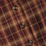 Purpdrank  Sweet Style Red Plaid Shirt Dress A-line Button Up Long Sleeve Pleated Mini Dresses Women' S Clothes Fall