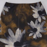 Purpdrank  Brown Floral Print Mesh Asymmetrical Skirt Low Rise Midi Skirts Woman Fall Fashion 2000s Clothing Y2k Clothing