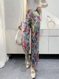 Purpdrank - Bohemia Print Loose Pants Trousers Sexy Hight Waist Summer Fashion Casual Female Pattern Trousers Vintage Design