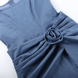 Purpdrank  Ladies Summer Zipper Applique Fashion Clubwear Dress Women Sleeveless Side Slit Ruched Mini Dresses Evening Party Female Outfits