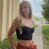 Purpdrank  Strapless Knitted Tube Crop Top Vest Women Hollow Out Sleeveless Summer Backless Tank Vintage Fashion Y2K Clothing