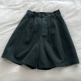 Purpdrank - Breathable Cotton Linen Shorts Japanese Retro High Waist Wide Leg Bermuda Shorts Suit Casual Summer Woman Loose