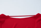 Purpdrank  Red Metal Buckle Ruched Bodycon Mini Dresses For Women Sexy Short Sleeve Drawstring Backless Party Clubwear Dress