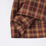 Purpdrank  Sweet Style Red Plaid Shirt Dress A-line Button Up Long Sleeve Pleated Mini Dresses Women' S Clothes Fall