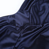 Purpdrank  Elegant Satin Scarf Spaghetti Strap Maxi Dresses For Women Sexy Slit Party Evening Dress Navy Blue Gowns