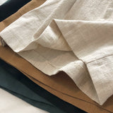 Purpdrank - Breathable Cotton Linen Shorts Japanese Retro High Waist Wide Leg Bermuda Shorts Suit Casual Summer Woman Loose