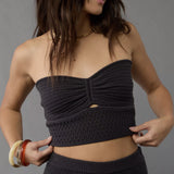 Purpdrank  Strapless Knitted Tube Crop Top Vest Women Hollow Out Sleeveless Summer Backless Tank Vintage Fashion Y2K Clothing