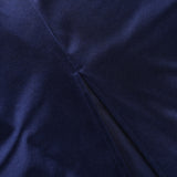 Purpdrank  Elegant Satin Scarf Spaghetti Strap Maxi Dresses For Women Sexy Slit Party Evening Dress Navy Blue Gowns