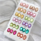 Purpdrank  4-Color Spring Summer Nails Ice Transparent Blue Glass Bead Cat Eye Gel Nail Polish Popular Whitening Versatile Upgrade Gel