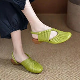 Purpdrank  Women Heeled Sandals Casual Loafers Shoes Woman Slippers 2025 Brand Slingback Shallow Dress Summer Designer Soft Leather Pumps