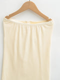 Purpdrank  6 colors Summer Sexy Bow Lacing up Drawstring Collar Strapless Camis Women Elastic Back Tank Top Camisoles Skinny Vest Tee Gray
