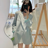 Purpdrank  Fashion Lace-up Blazers for Women Spring Two-Button Loose Long Sleeve Suits Jackets Elegant Popular Office Lady Coat Mujer