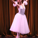 Girls Ballet Tutu Dress Gymnastics Leotard White Long Ballet Dresses Girls Princess Ballerina Dance Costume Birthday Party Dress