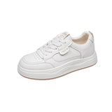 Purpdrank  Casual Thick Bottomed Genuine Leather Slip-On Sports Shoes for Women Breathable Versatile Platform Sneakers for Autumn