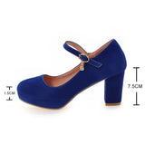 Purpdrank - Classic Velvet High Heels Shoes Female Sexy Straps Black Blue Womens Heeled Platform Everyday Casual Shoes Dress Pumps Ladies