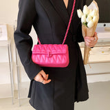 Purpdrank  Embroidery Thread Chain Crossbody Bags For Women 2023 Latest Luxury Designer Handbag PU Leather Street Shoulder Bag Bolsos