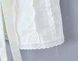 Purpdrank  Holiday Ivory Bow U collar Ivory Spliced Lace Wood ears Strap Tank Women Summer Slim Waist Front Slit Sleeveless Tee Crop Top