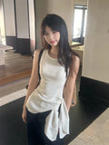 Purpdrank  Summer Strap Knitting Camisole Women Sexy Silm All-Match White Tight Tops  Female Streetwear Blue Tank Clothes 2025