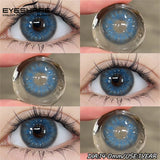 Purpdrank  1Pair Natural Brown Contact Blue Eyes Lenses High Quality Gray Eye Contacts Green Pupils Yearly Colored Contact Lenses