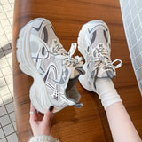 Purpdrank  Fashion Platform Women's Sneakers 2025 Spring Lace-Up Thick Bottom Vulcanize Shoes Woman Comfort Breathable Sports Shoes Ladies