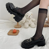 Purpdrank  String Bead Chain Decor Pumps for Women Elegant Round Toe Platform Loafers for Woman Party Non Slip Patent Leather Shoes Mujer