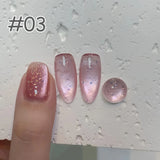 Purpdrank  6-Color 12ML Sea Blue Cat Eye Gel Nail Polish Adhesive Autumn Blue Glass Bead Cat Eye Nails Nail Art Nail Supplie