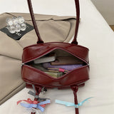Purpdrank  Y2K Ita-bag For Girls Lace Pendant Cosplay Accessories Large Capacity Boston Shoulder Bags 2025 Designer Handbags Luxury
