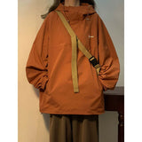 Purpdrank  Gothic Loose Women Vintage Port Wind Half Zipper Pullover Work Clothes Jacket Spring Hoody Drawstring Long Sleeves Casual Coats