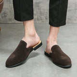 Purpdrank  Summer New Men's Flat Shoes Men's Casual Shoes Versatile Half Slippers Beach Shoes Soft Sole Comfortable Classic Men's Loafers