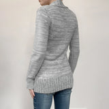 Purpdrank  Vintage Slim-Fitting Knitted Sweaters Casual Solid Deep V-Neck Long Sleeve Pullovers Women Autumn Winter Fashion Streetwear