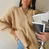 Purpdrank  Women's Candy Colored Casual Cardigan Sweater Coat Loose Fit ort Outerwear Faionable Ladies' Knitwear