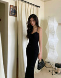 Purpdrank  Elegant Black Midi Dress Women Fashion Party Prom Sexy Lace Backless Dresses Summer Gyaru Korean Straps Bodycon Vestidos
