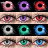 Purpdrank  2pcs Cosplay Colored Contact Lenses For Halloween Anime Blue Contact Red Beauty Makeup Lenses Yearly Eyes Contacts