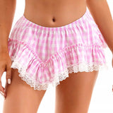 Purpdrank  Y2K Women Lace Mini Skirt Fairy Princess Sexy Low Rise Ruffle A-line Short Skirts Nightclub Party Clubwear Female Clothing