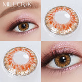 Purpdrank  2Pcs Eyes Contacts Lenses with Prescription Myopia Green Eyes Colored Lenses Beauty Pupil Diameter 14.5mm Yearly Use