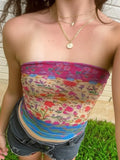 Purpdrank  Holiday Vintage Floral Tube Tops Sexy Slim Slash Neck Sleeveless Tank Tops Women 2025 Summer Fashion Streetwear Ladies